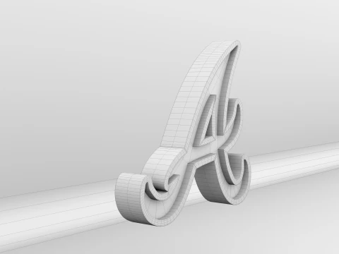 MLB Atlanta Braves V2 Team Logo 3D Model