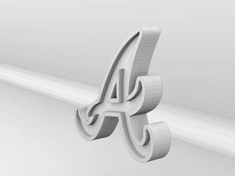 MLB Atlanta Braves V2 Team Logo 3D Model