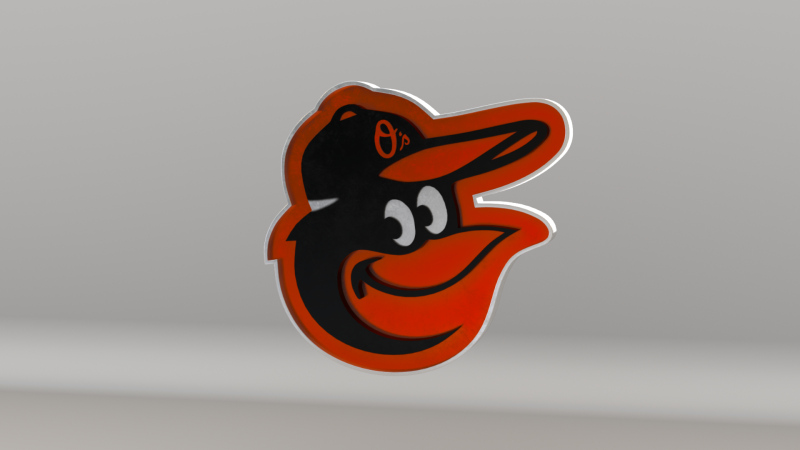 MLB Baltimore Orioles Team Logo 3D Модель .c4d .max .obj .3ds .fbx .stl .blend
