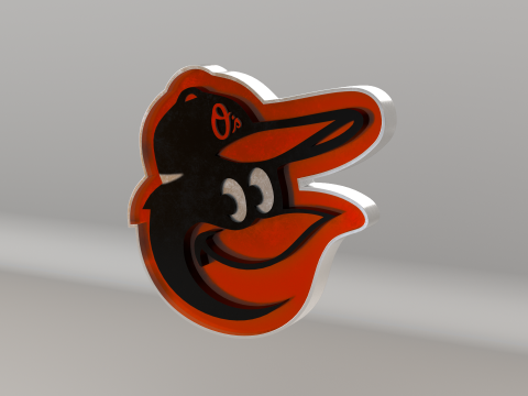 MLB Baltimore Orioles Team Logo 3D Модель