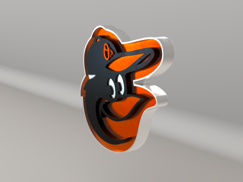 MLB Baltimore Orioles Team Logo 3D Модель