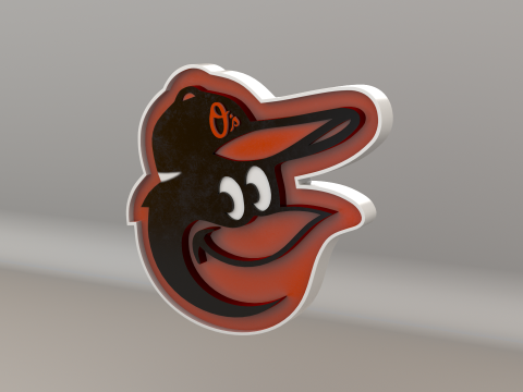 MLB Baltimore Orioles Team Logo 3D Модель