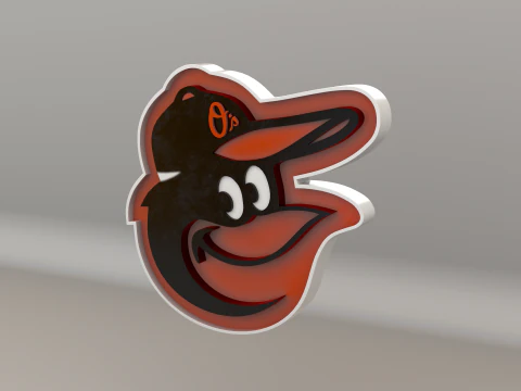 MLB Baltimore Orioles Team Logo 3D Model