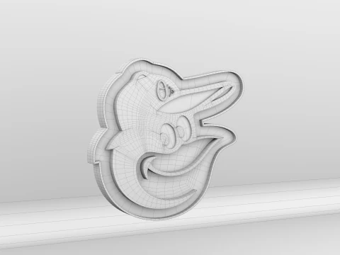 MLB Baltimore Orioles Team Logo 3D Model