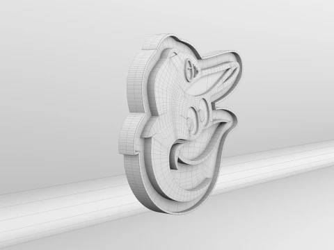 MLB Baltimore Orioles Team Logo 3D Model