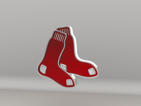MLB Boston RedSox V1 Team Logo 3D Model