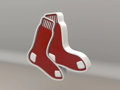MLB Boston RedSox V1 Team Logo 3D Model