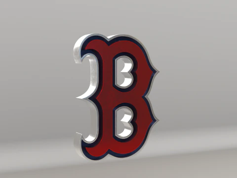 MLB Boston RedSox V2 Team Logo 3D Model
