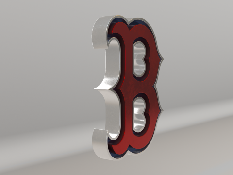 MLB Boston RedSox V2 Team Logo 3D 模型