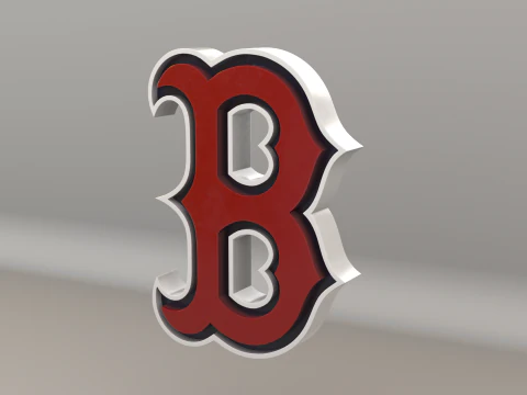 MLB Boston RedSox V2 Team Logo 3D Model