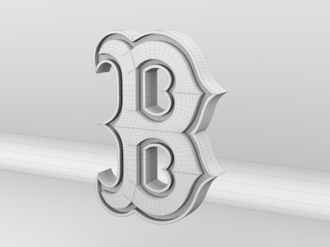 MLB Boston RedSox V2 Team Logo 3D 模型