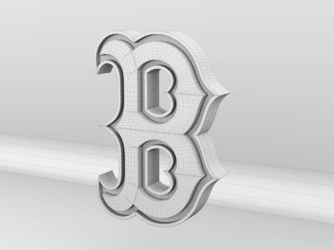 MLB Boston RedSox V2 Team Logo 3D Model