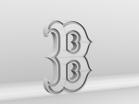 MLB Boston RedSox V2 Team Logo 3D 模型