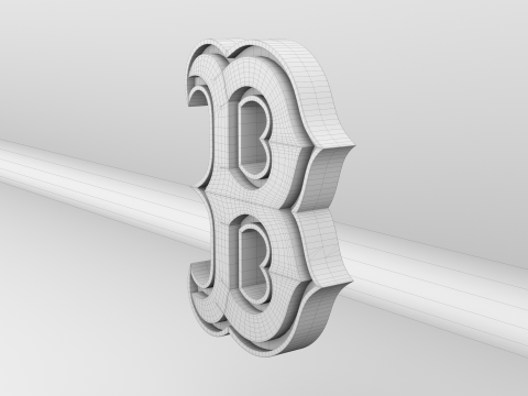MLB Boston RedSox V2 Team Logo 3D 模型
