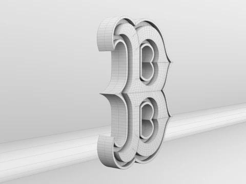 MLB Boston RedSox V2 Team Logo 3D Model