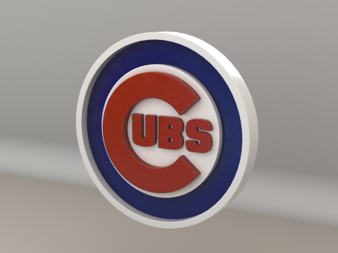 MLB Chicago Cubs Team Logo Modelo 3D