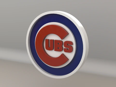 MLB Chicago Cubs Team Logo 3D Model