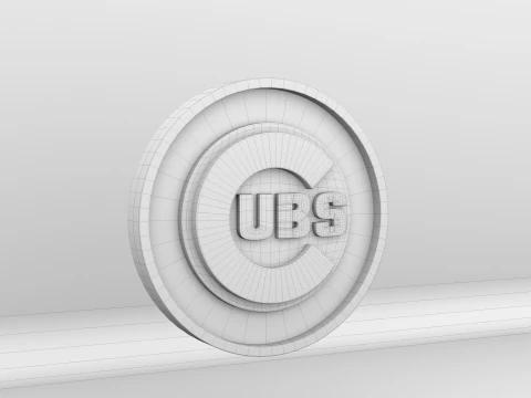 MLB Chicago Cubs Team Logo 3D Model