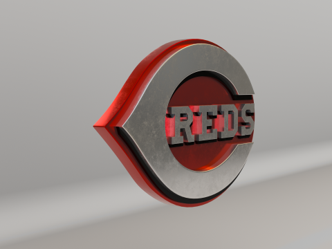 MLB Cincinnati Reds V1 Team Logo Modello 3D