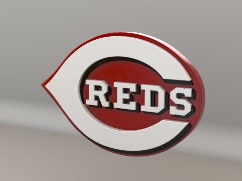 MLB Cincinnati Reds V1 Team Logo Modello 3D