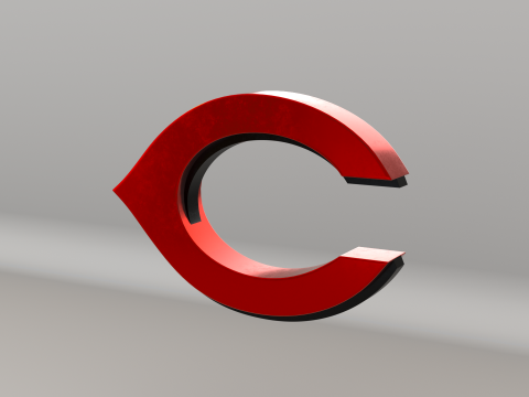 MLB Cincinnati Reds V2 Team Logo Modello 3D