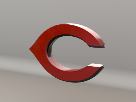 MLB Cincinnati Reds V2 Team Logo Modello 3D