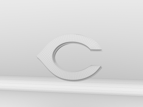 MLB Cincinnati Reds V2 Team Logo Modello 3D