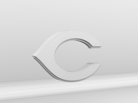 MLB Cincinnati Reds V2 Team Logo Modello 3D