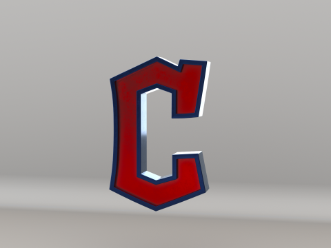 MLB Cleveland Guardians V2 Team Logo 3D Model
