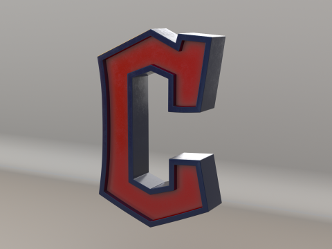 MLB Cleveland Guardians V2 Team Logo 3D 模型