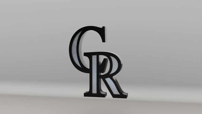 MLB Colorado Rockies Team Logo 3D 模型 .c4d .max .obj .3ds .fbx .stl .blend