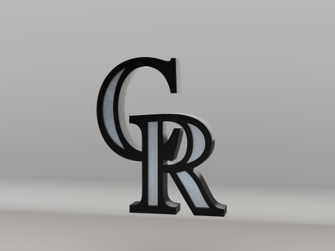 MLB Colorado Rockies Team Logo 3D Model