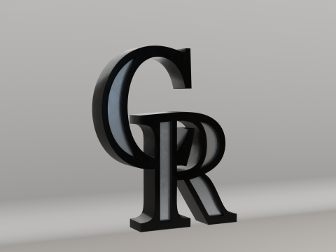 MLB Colorado Rockies Team Logo 3D Model