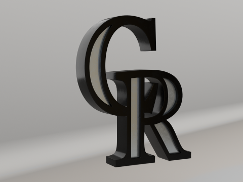 MLB Colorado Rockies Team Logo 3D Model