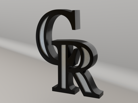 MLB Colorado Rockies Team Logo 3D Model