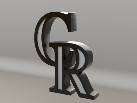 MLB Colorado Rockies Team Logo 3D Model