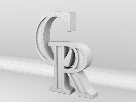 MLB Colorado Rockies Team Logo 3D Model