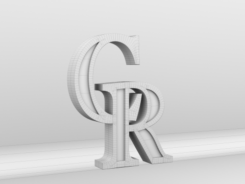 MLB Colorado Rockies Team Logo 3D Model