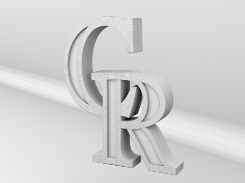 MLB Colorado Rockies Team Logo 3D Model