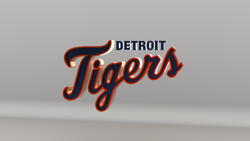 MLB Detroit Tigers V1 Team Logo 3D Модель .c4d .max .obj .3ds .fbx .stl .blend
