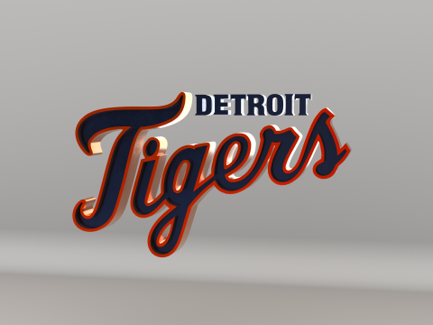 MLB Detroit Tigers V1 Team Logo 3Dモデル