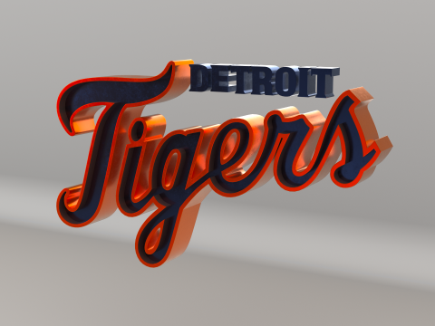 MLB Detroit Tigers V1 Team Logo 3D Модель