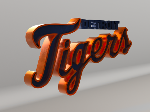 MLB Detroit Tigers V1 Team Logo 3D Модель