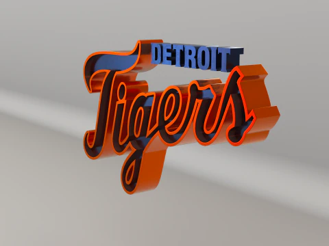 MLB Detroit Tigers V1 Team Logo 3D Model