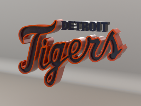 MLB Detroit Tigers V1 Team Logo 3D Модель