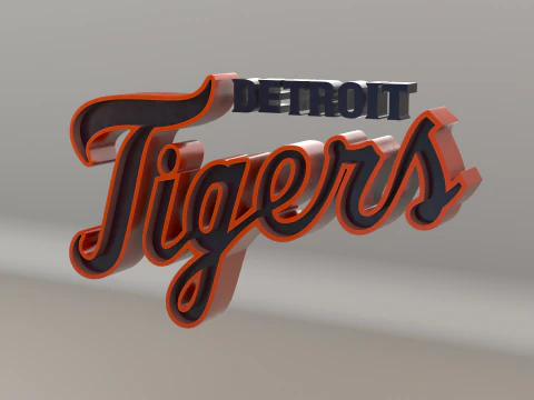 MLB Detroit Tigers V1 Team Logo 3D Model
