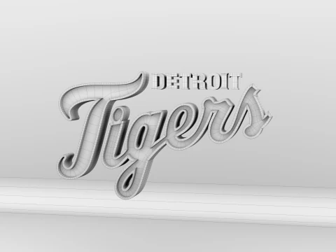 MLB Detroit Tigers V1 Team Logo 3D Model
