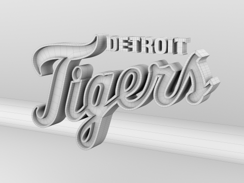 MLB Detroit Tigers V1 Team Logo 3D Модель