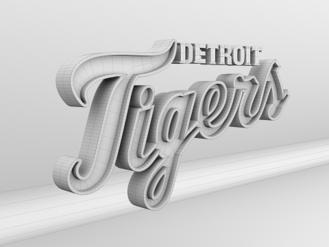MLB Detroit Tigers V1 Team Logo 3D Модель
