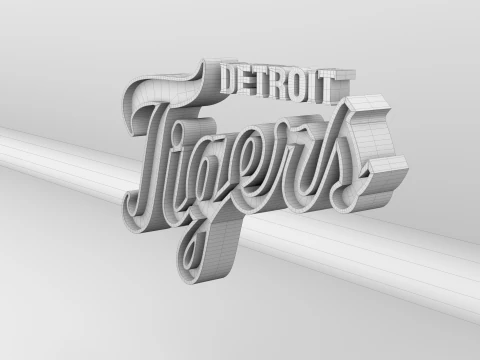 MLB Detroit Tigers V1 Team Logo 3D Model